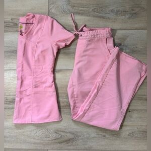 Women’s Pink Purple Label Healing Hands Scrubs Set